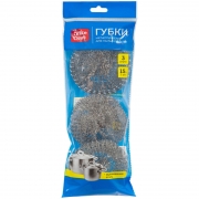 Губка для мытья посуды металлическая OfficeClean (3шт)