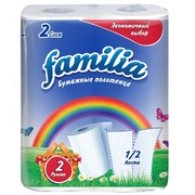 Полотенца рулонные двухслойные Familia (2 рулона)